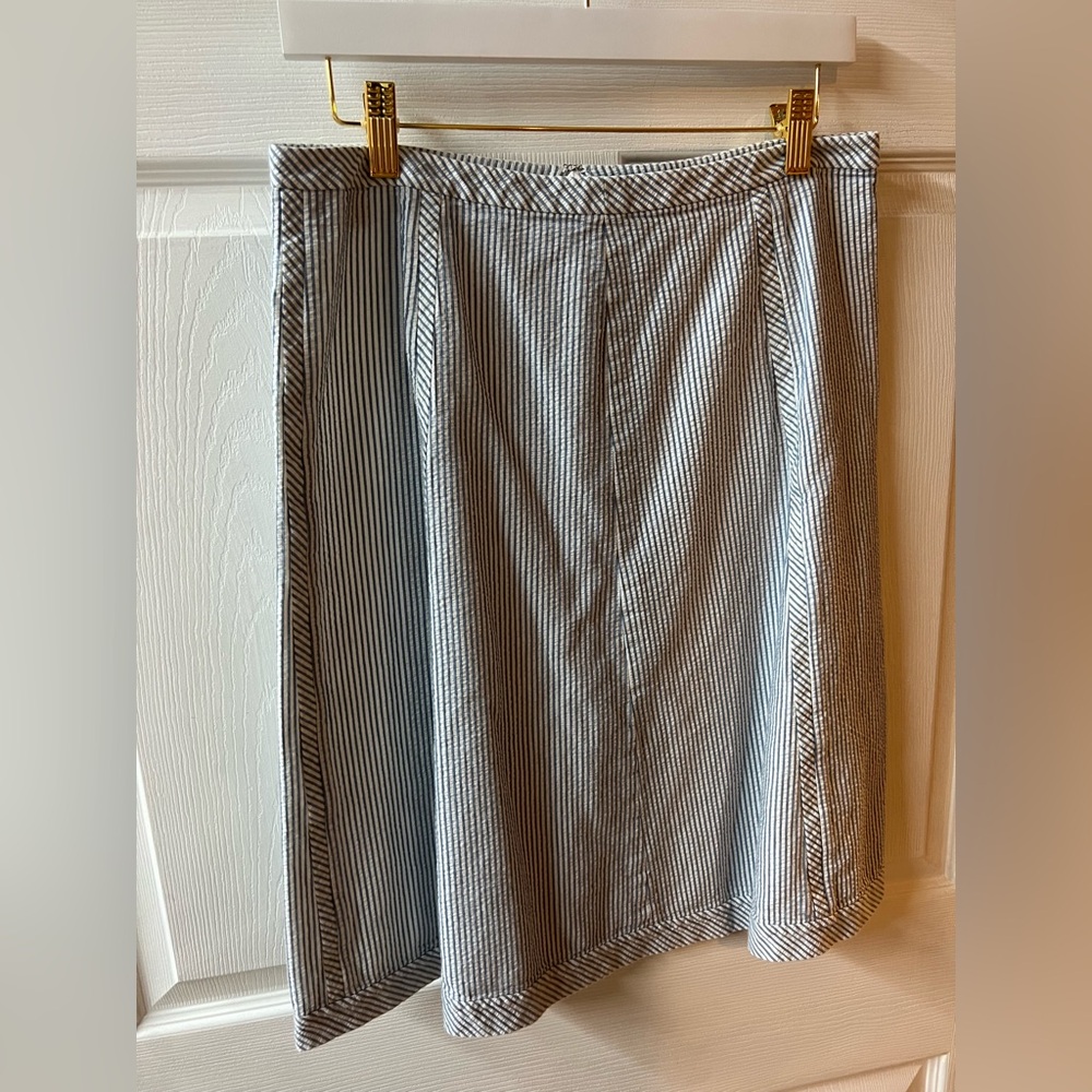 Talbots Blue and White Striped A-Line Skirt